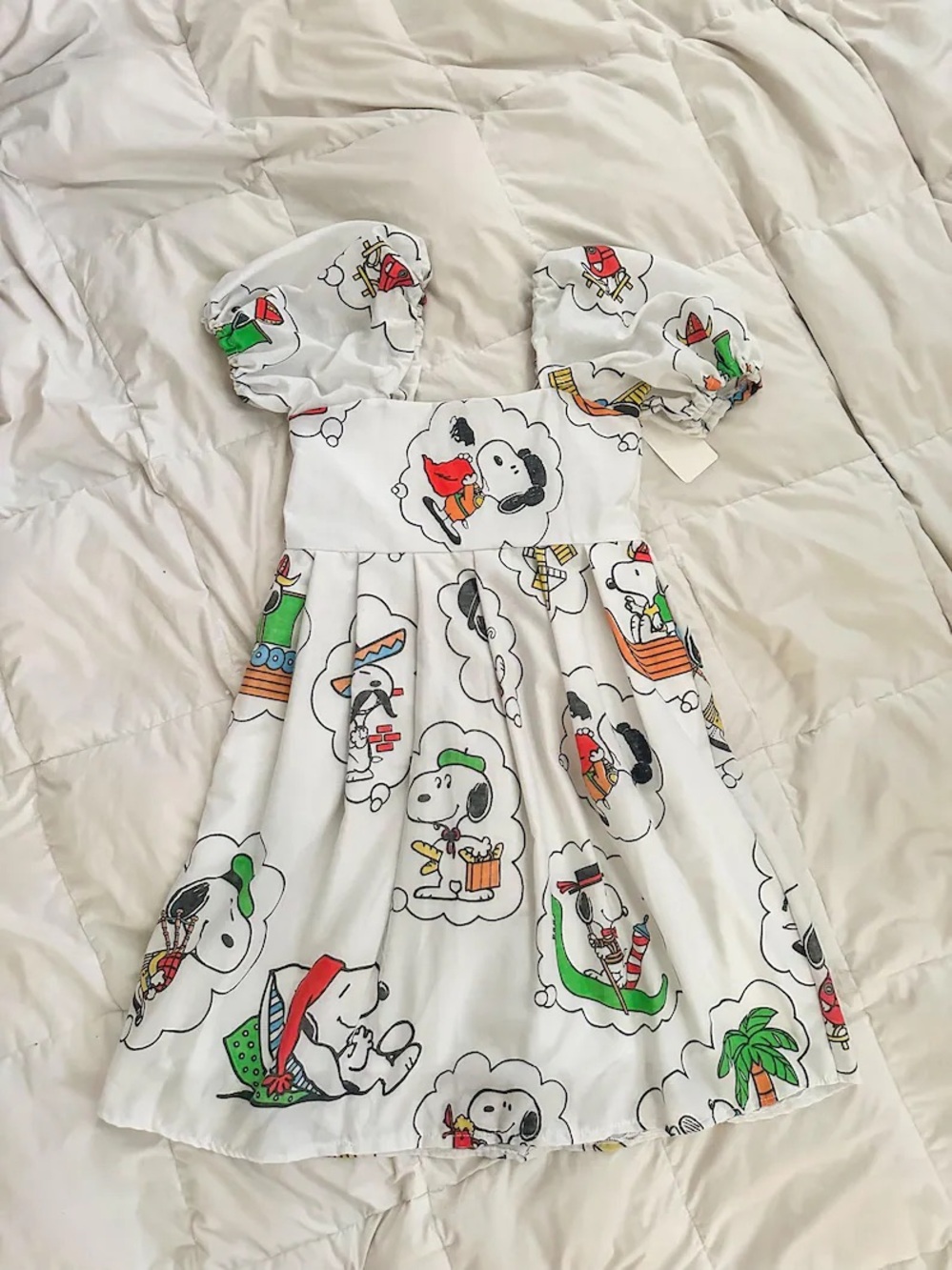 Vintage Snoopy Sheet Dress, Women's Size Small